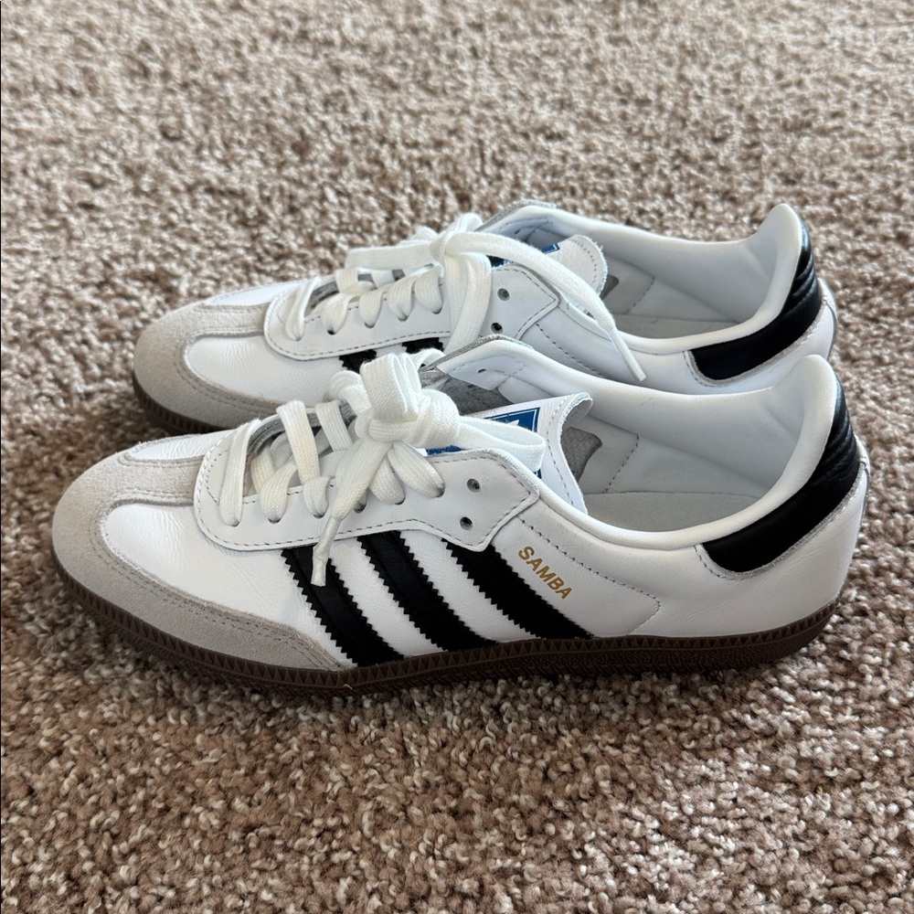Adidas Samba White and Black Trainers